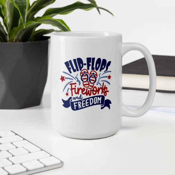 Flip-Flops Fireworks And Freedom Mug