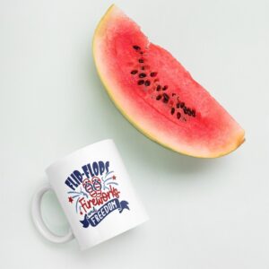 Flip-Flops Fireworks and Freedom Mug