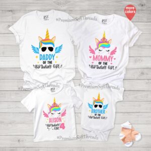 Unicorn Family Matching Birthday Shirt