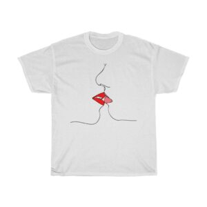 Lesbian Kissing Line Art-lesbian Tshirt