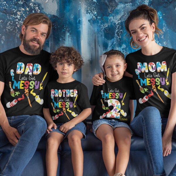 Art Painting Birthday Party Family Matching Shirts