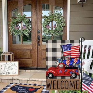 4th of July Patrioctic Welcome Truck Garden Flag