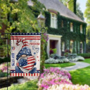 Patriotic Gnome Garden Flag For 4th Of July