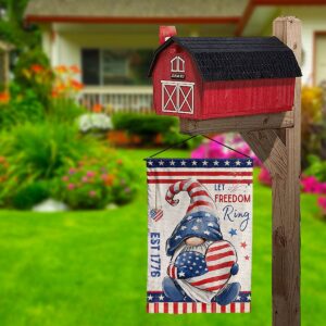 Patriotic Gnome Garden flag for 4th of July Flag