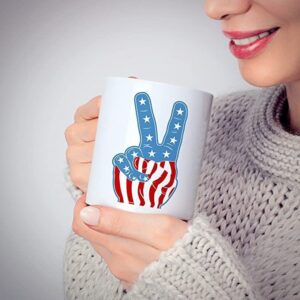 Peace Hand American Flag Mug