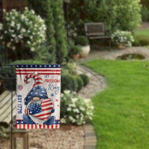 Patriotic Gnome Garden flag for 4th of July Flag