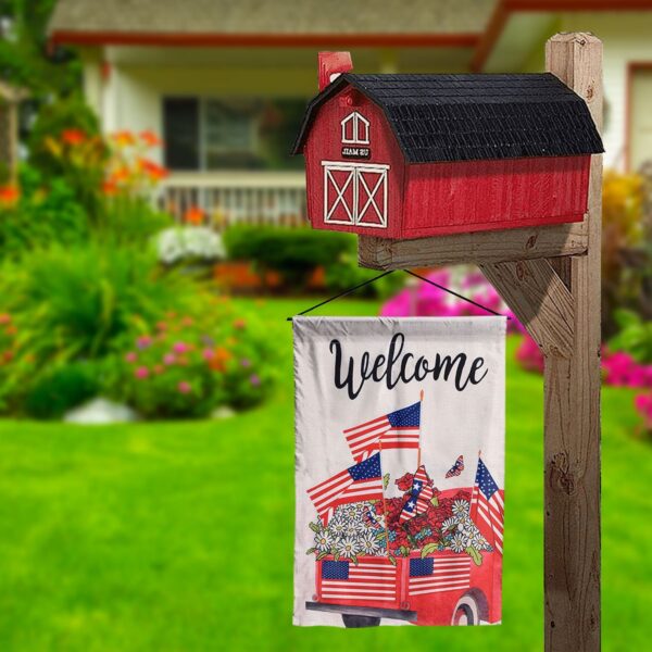 Welcome July 4th Garden Flag