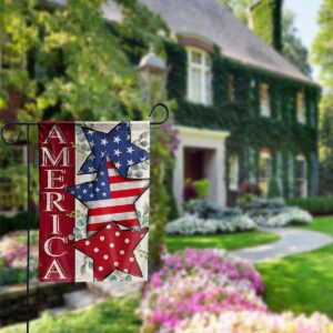 Red White Blue Star Patriotic Garden Flag