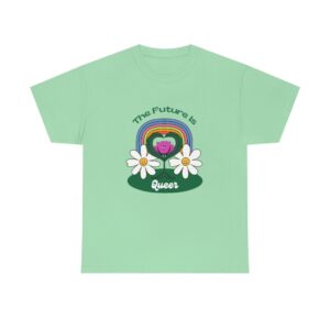 The Future is Queer Pride LGBTQ T-Shirt with Flowers