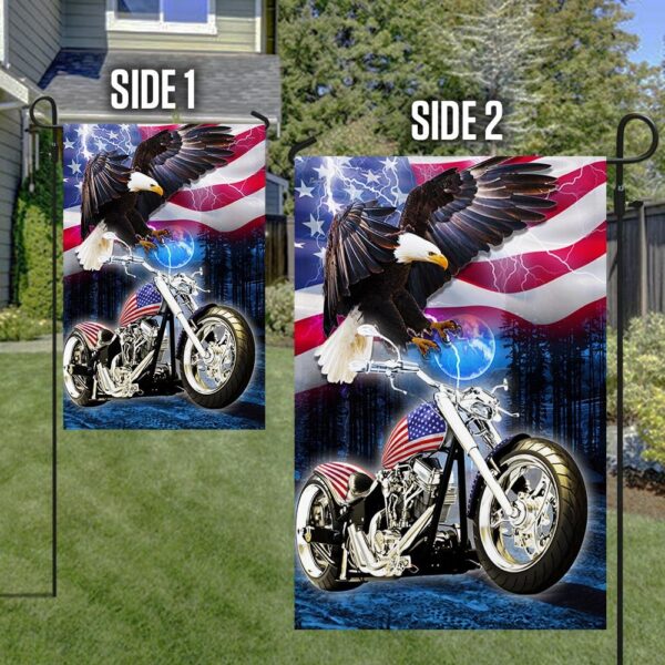 Motorcycle Eagle American US Flag