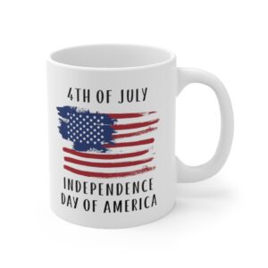 4th Of July Independence Day Of America White Ceramic Mug