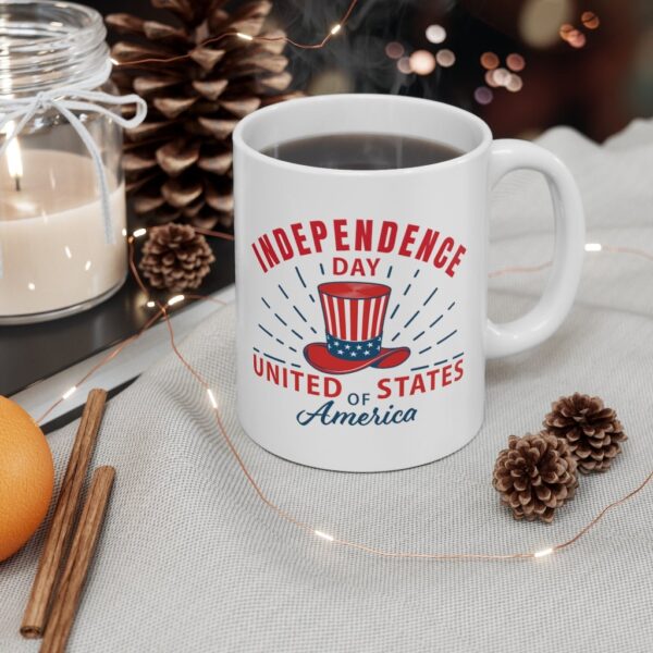 Independence Day United States Of America White Ceramic Mug