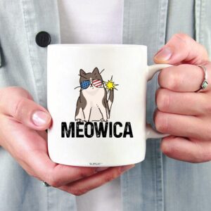 4th Of July Meowica Patriotic Cat Mug