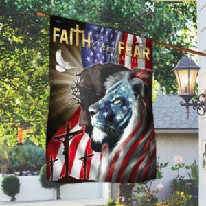 America Jesus Faith Over Fear 4th Of July Flag