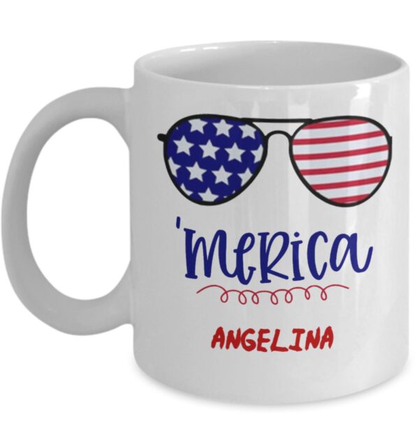 Personalized Merica Mug 4th Of July White Coffee