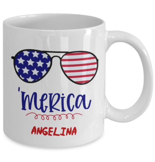 Personalized Merica Mug 4th Of July White Coffee