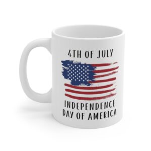 4th Of July Independence Day America White Ceramic Mug