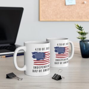 4th Of July Independence Day Of America White Ceramic Mug