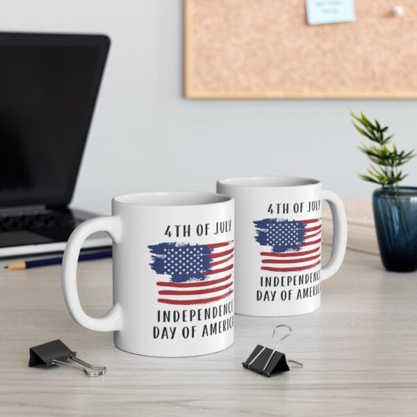 4th Of July Independence Day America White Ceramic Mug