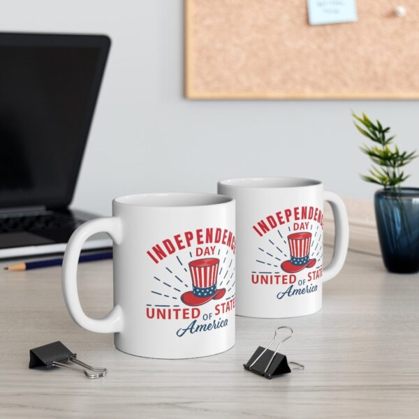 Independence Day United States Of America White Ceramic Mug