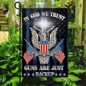 In God We Trust Christian Cross American Flag