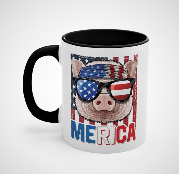 Pig Merica 4th Of July American Flag USA Farmer Swine Piggy Mug