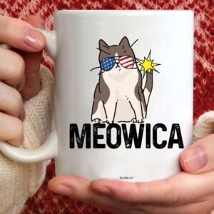 4th Of July Meowica Patriotic Cat Mug