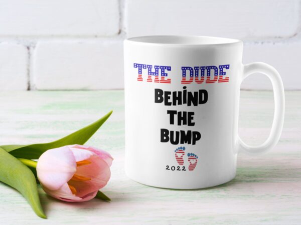 4th Of July Dude Behind The Bump 2022 Pregnancy Coffee Mug