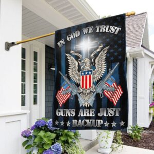 In God We Trust Christian Cross American Flag