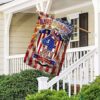 Beachfront Fireworks Fourth Of July House Flag