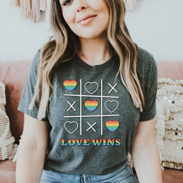 Love Wins Rainbow Heart Pride Shirt