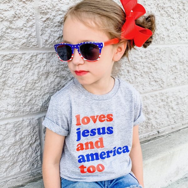 Loves Jesus And America Too 4th Of July Shirt