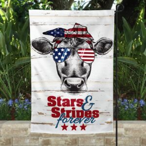 Patriotic Garden Cow Flag