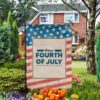 Welcome July 4th Fireworks American House Flag