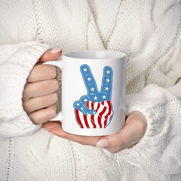 Peace Hand American Flag Mug