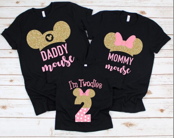 Pink And Gold Minnie Mouse Shirt