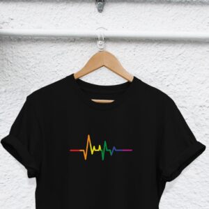 Rainbow Heart Beat Line Tee