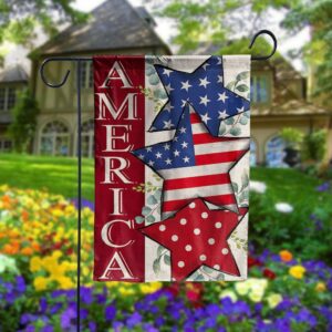 Red White Blue Star Patriotic Garden Flag