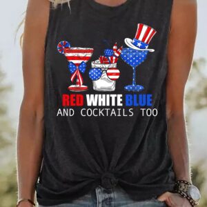 Red Wine Blue 4th Of July Shirt