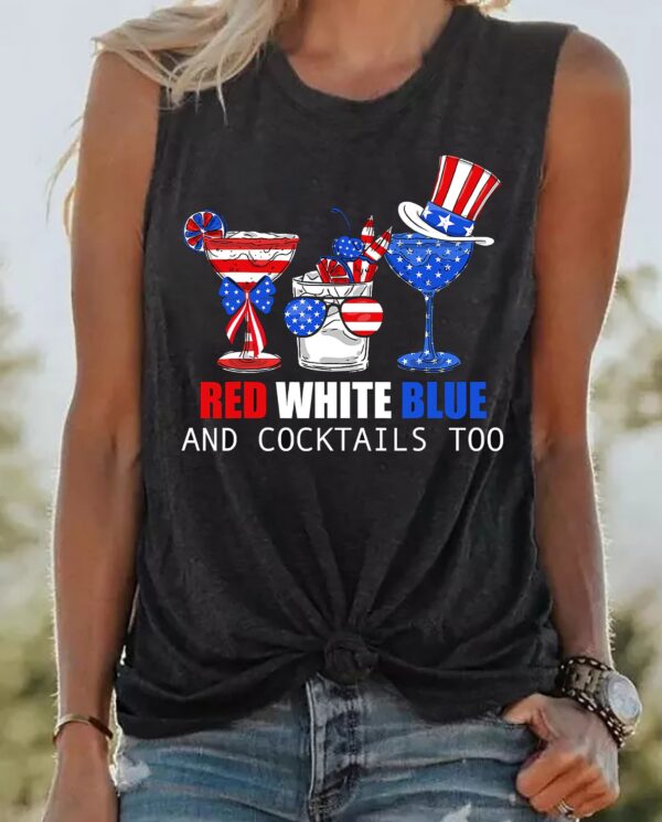 Red Wine Blue 4th Of July Shirt