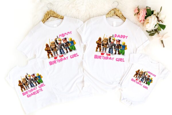 Roblox Girl Birthday Matching Shirts