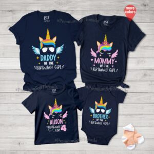 Unicorn Family Matching Birthday Shirt