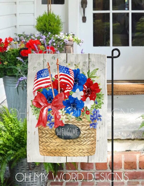 Welcome Garden Spring Flowers Flag