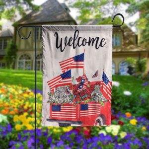 Welcome July 4th Garden Flag