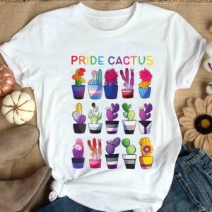 2021 Gift Pride Cactus LGBT Shirt Love Is Rainbow Best Gay Cousin Month Wins Unisex