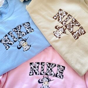 Color Nike Cow Embroidered Sweatshirt T-Shirt Hoodie