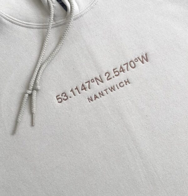 Embroidered Sweatshirt Hoodie Custom Longitude And Latitude Special Location