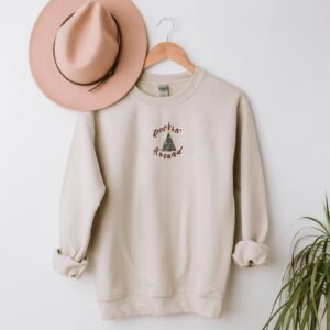 Embroidered Sweatshirt Rockin’ Around Tree Christmas