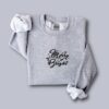 Embroidered Sweatshirt Hoodie Merry & Bright Christmas