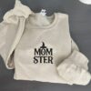 Embroidered Sweatshirt Momster Momlife Halloween